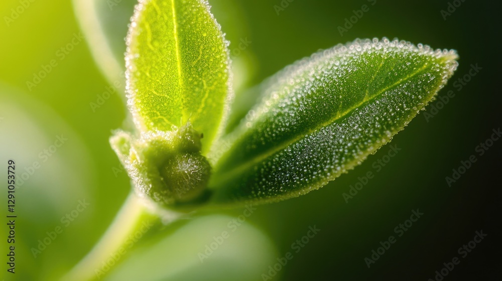 Close-up of a leaf with water droplets, great for nature or science illustrations Close-up of a leaf with water droplets, great for nature or science illustrations