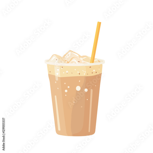 Minimalist flat illustration of Iced chai, featuring a clean design isolated on a white background.

