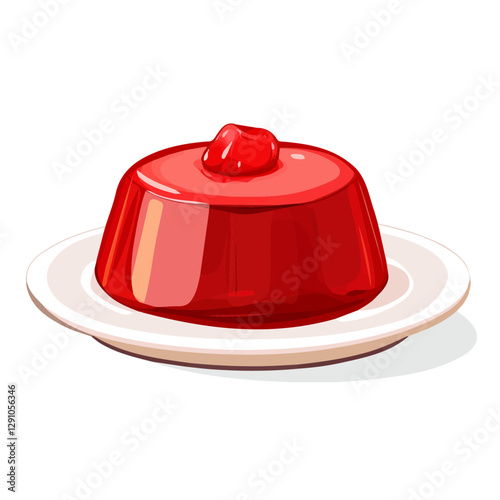 Minimalist flat illustration of Jello, featuring a clean design isolated on a white background.


