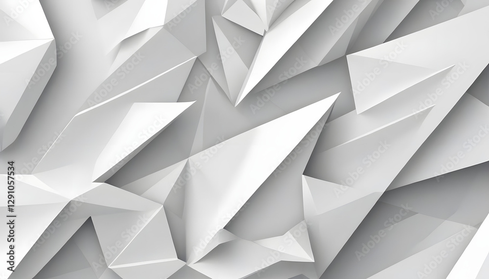 White geometric shapes create a modern abstract pattern on a textured surface, featuring sharp angles and overlapping forms White geometric shapes create a modern abstract pattern on a textured surface, featuring sharp angles and overlapping forms