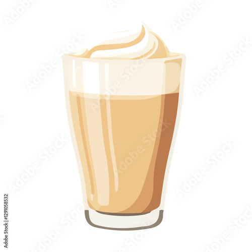 Minimalist flat illustration of Latte, featuring a clean design isolated on a white background.

