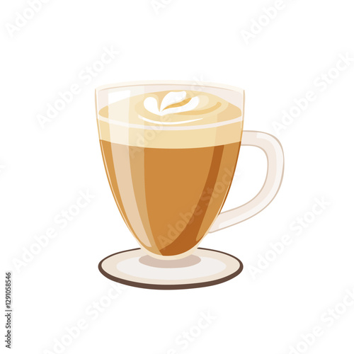 Minimalist flat illustration of Latte, featuring a clean design isolated on a white background.

