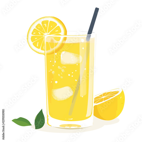 Minimalist flat illustration of Lemon spritzer, featuring a clean design isolated on a white background.

