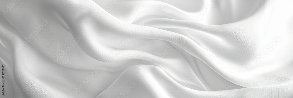 Naklejka premium 3d background minimalistic mockup with space for text, elegant white silk fabric folds, soft luxury feel