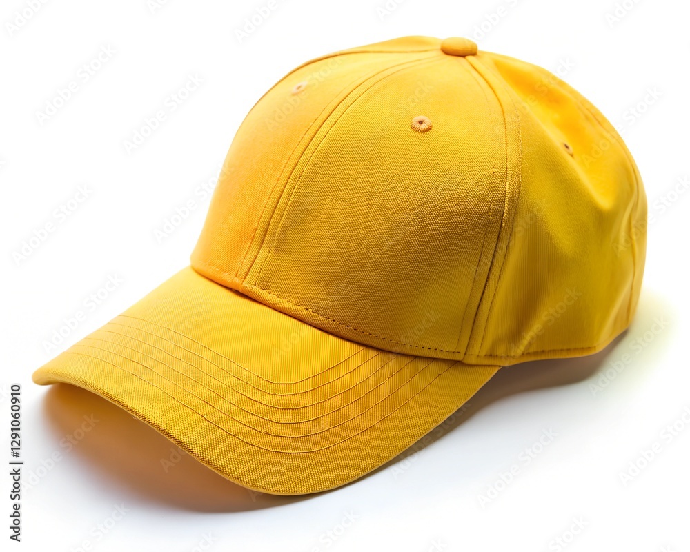 Fototapeta premium Yellow baseball cap isolated on white