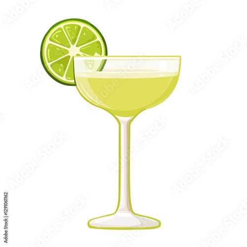 Minimalist flat illustration of Margarita, featuring a clean design isolated on a white background.

