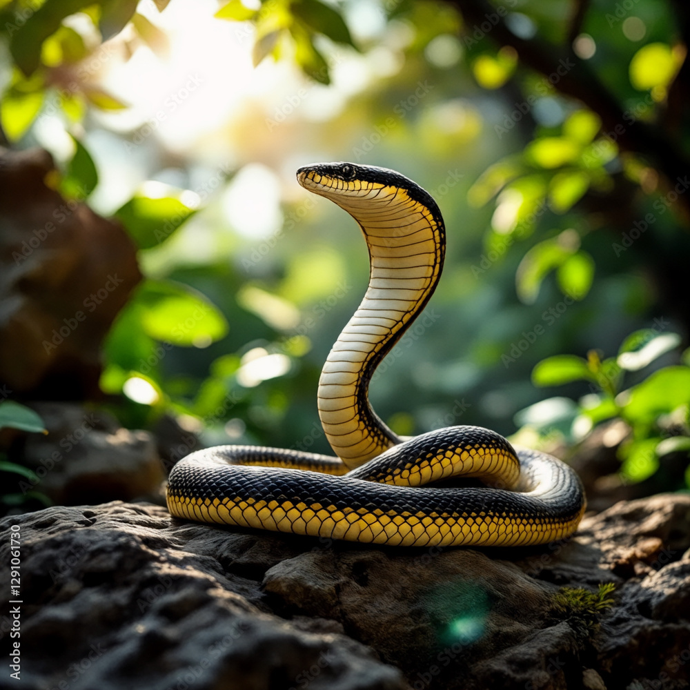 Fototapeta premium Snake in a Tropical Forest Setting