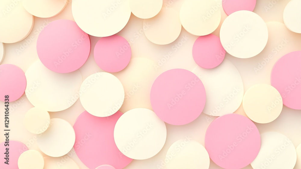 A pastel rounded edge pattern background with soft tones of cream and pink A pastel rounded edge pattern background with soft tones of cream and pink