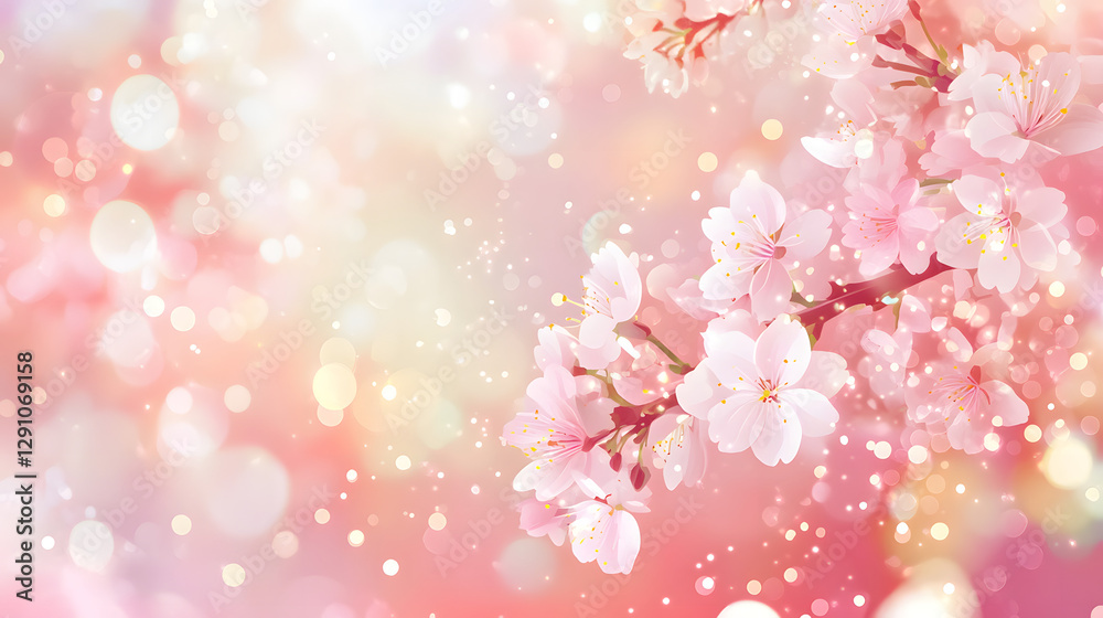 A soft pastel background with delicate cherry blossoms and bokeh lights
A soft pastel background with delicate cherry blossoms and bokeh lights