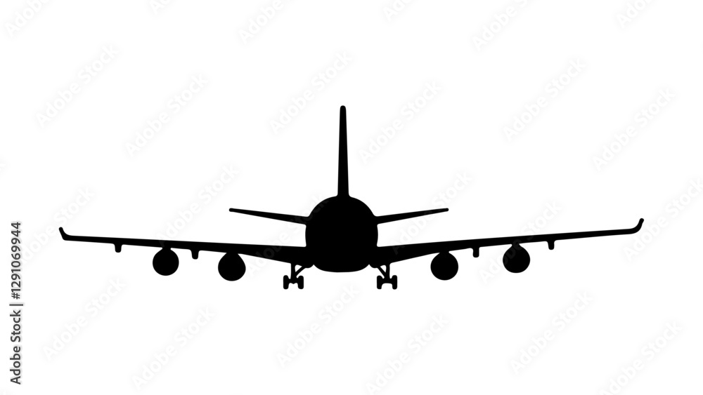 simple plane shape vector illustration, simple aircraft silhouette vector illustration simple plane shape vector illustration, simple aircraft silhouette vector illustration