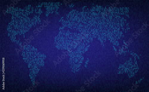 Binary code of world digital communication. Vector illustration. Sketch for creativity.