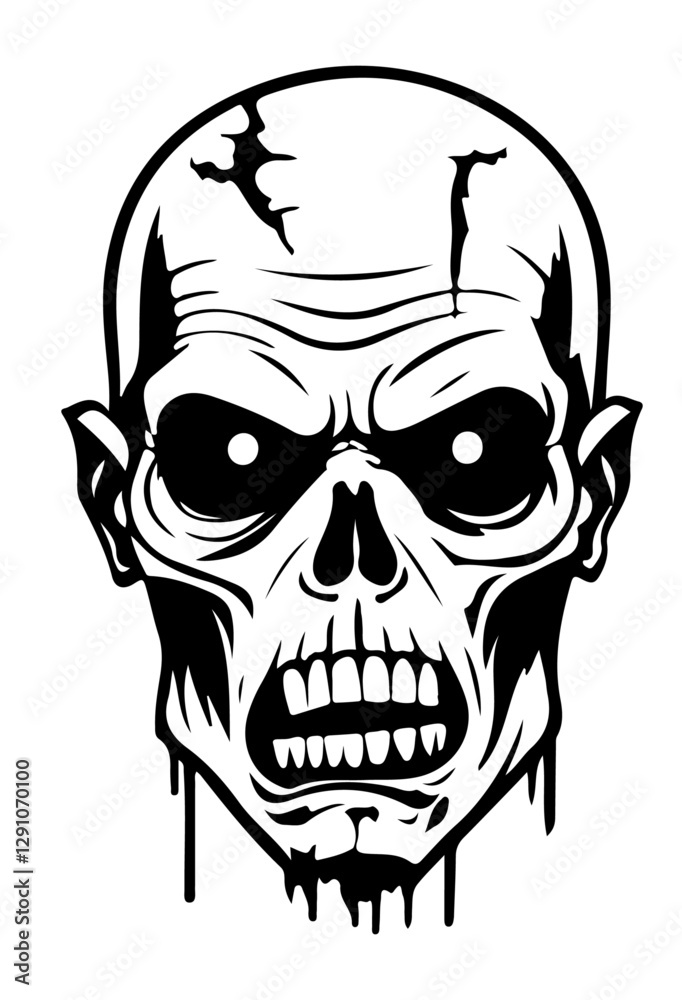 scary zombie vector outline illustration scary zombie vector outline illustration