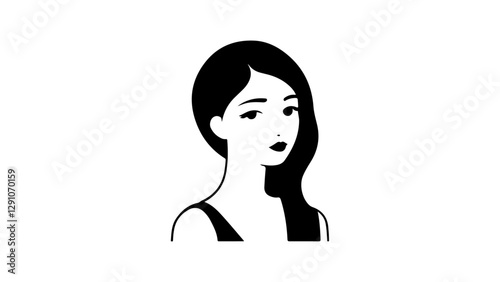 woman with long hair vector illustration