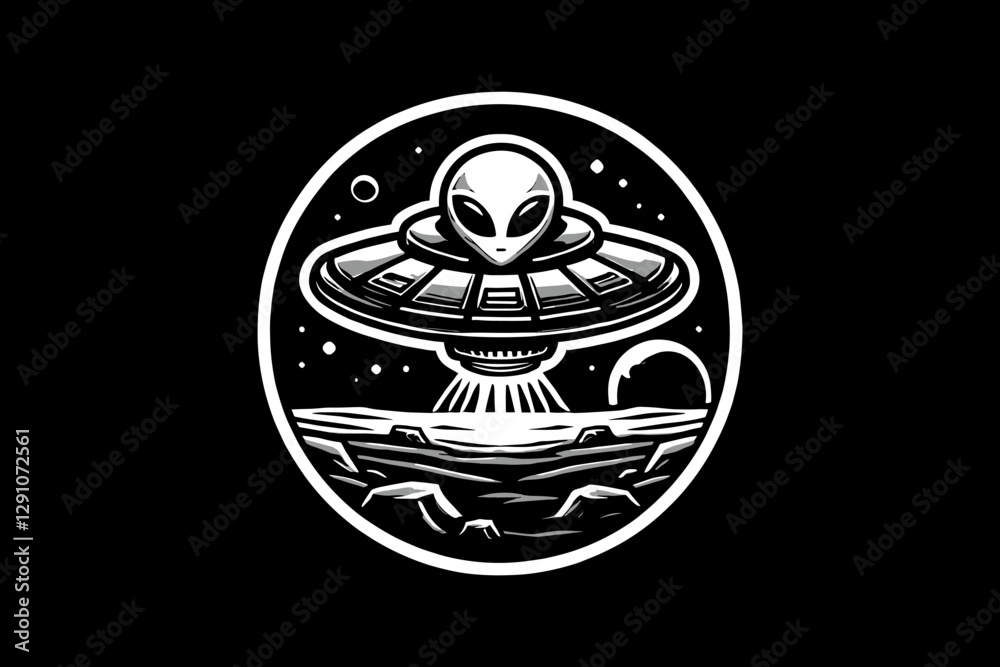 alien space ship tattoo dark art black and white illustration design alien space ship tattoo dark art black and white illustration design