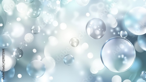 Wallpaper Mural Abstract Floating Bubbles: A Delicate Dance of Light and Air Torontodigital.ca