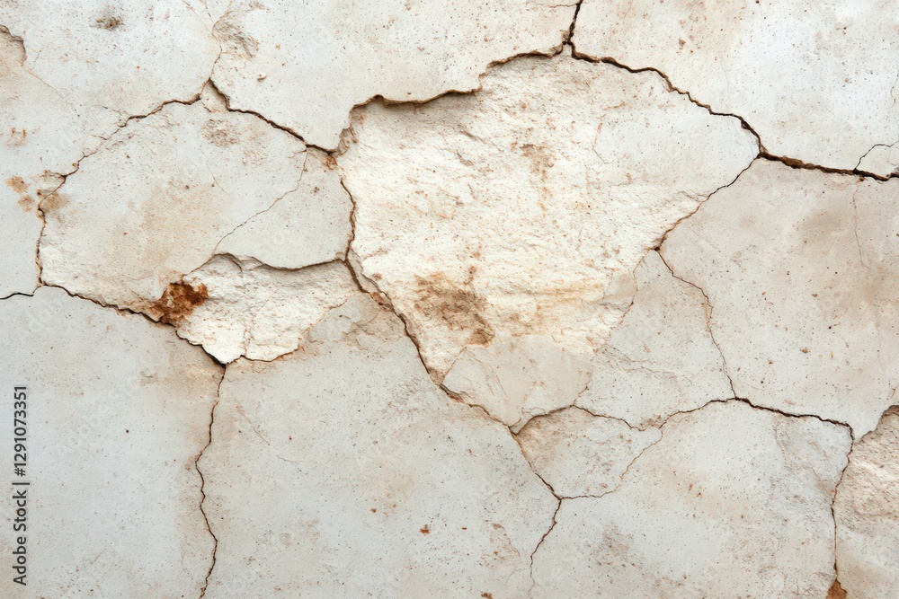 Fototapeta premium Closeup of Cracked Beige Weathered Surface Texture
