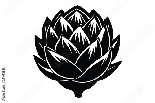 Intricate artichoke vector illustration with detailed layered leaves, perfect for stock platforms.