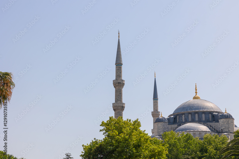 Fototapeta premium Sultanahmet or Blue Mosque view in the summer. Visit Istanbul concept