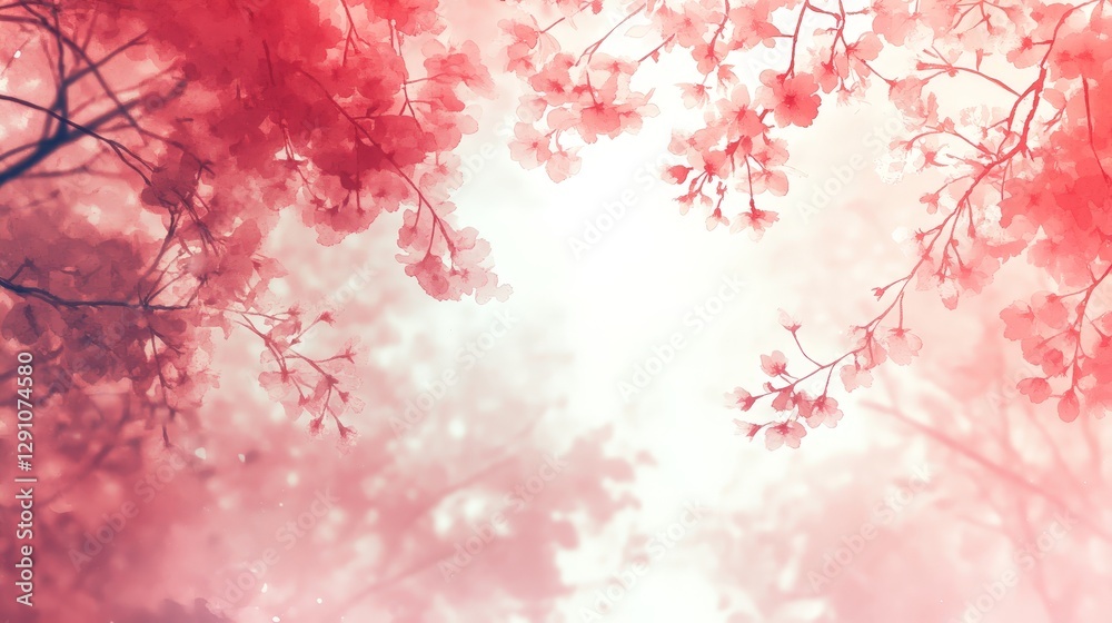A serene scene of blossoming flowers creating a dreamy, ethereal atmosphere. A serene scene of blossoming flowers creating a dreamy, ethereal atmosphere.