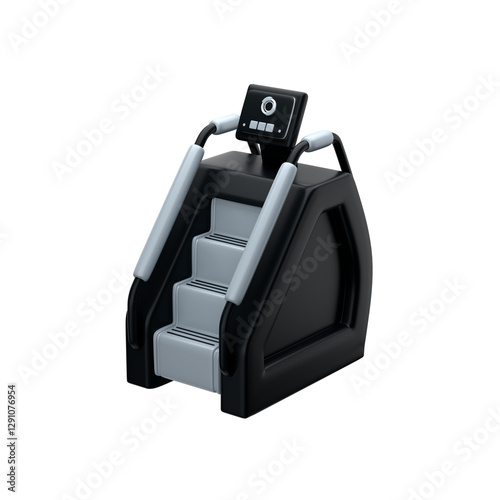 Stylized step climber machine over white background, 3d render 