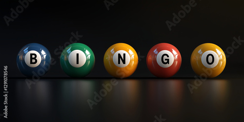 Colorful bingo balls spelling the word 