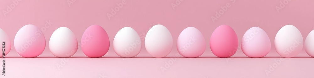 Fototapeta premium Easter Blush 3d background minimalistic mockup with space for text