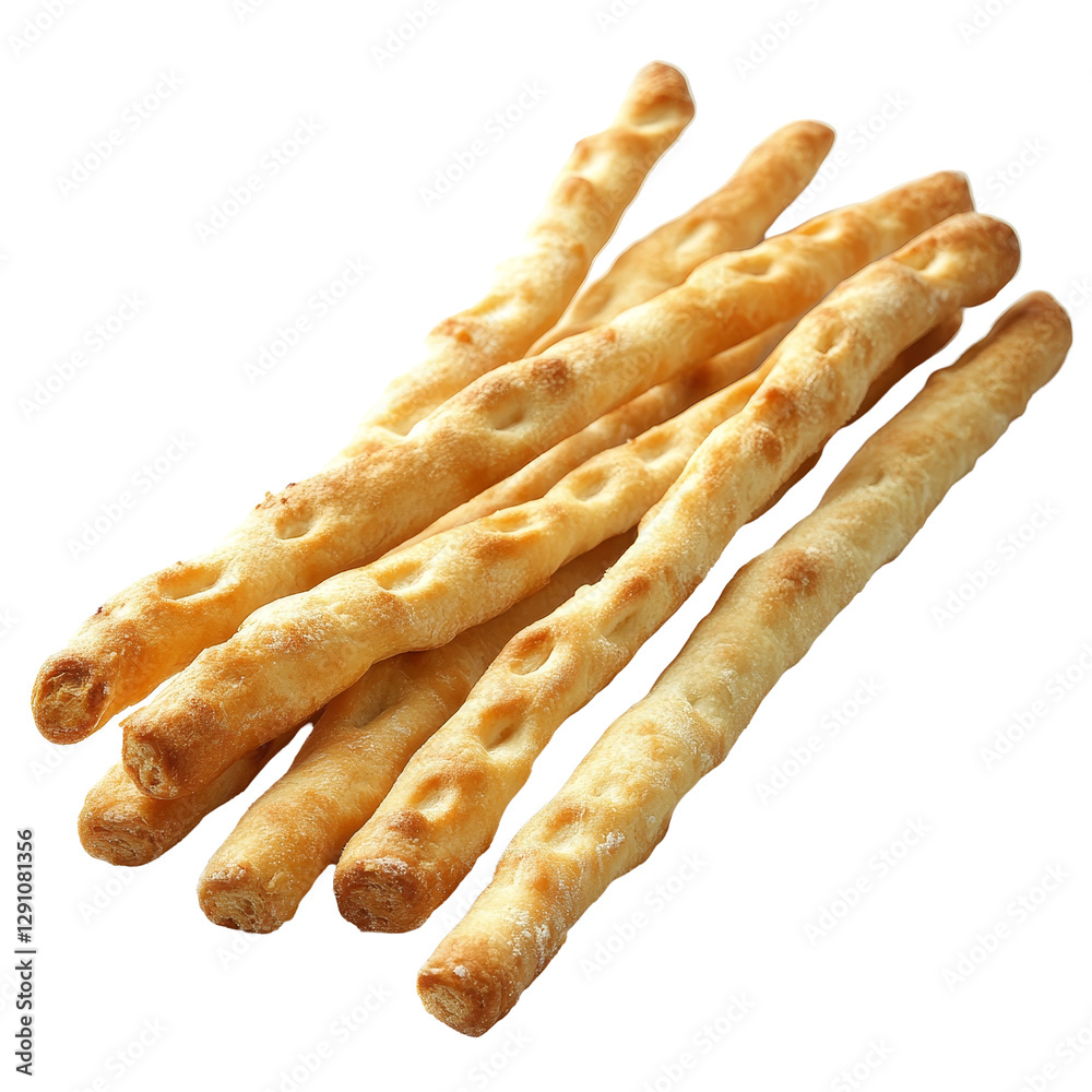 Crispy baked bread sticks arranged on a transparent background showcasing their golden texture and appealing crunch, Pie or bread Sticks on transparent background Crispy baked bread sticks arranged on a transparent background showcasing their golden texture and appealing crunch, Pie or bread Sticks on transparent background