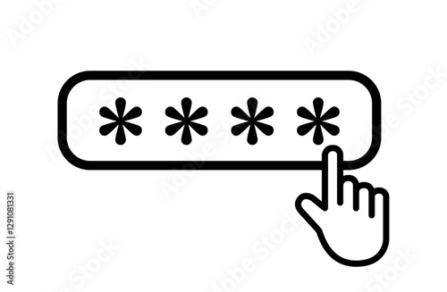 暗号化されたパスワードのベクターイラスト サイバーセキュリティー