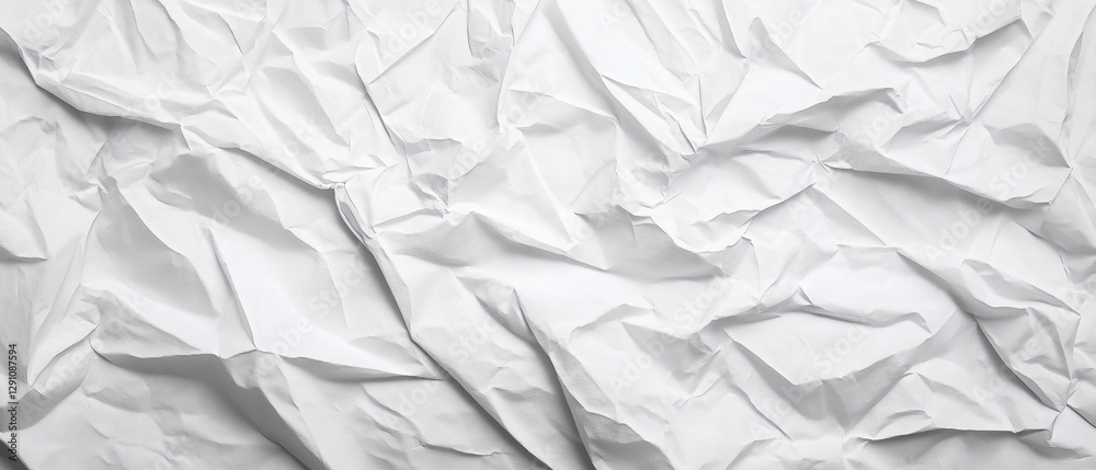 Fototapeta premium Crumpled White Paper Background