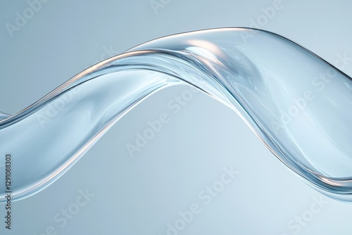 Fluid wave gracefully undulating, capturing light reflections an