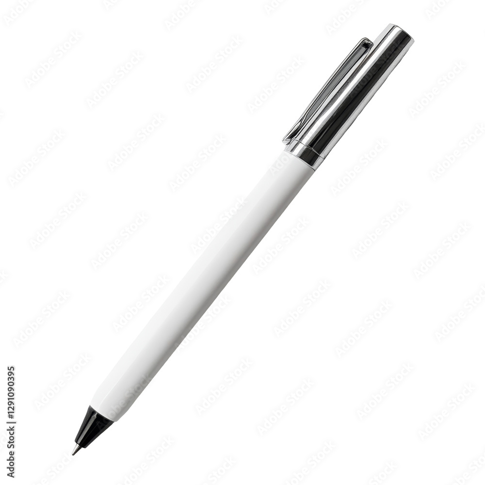 A sleek transparent pen with a silver clip resting on a minimalistic transparent background, Pen transparent background A sleek transparent pen with a silver clip resting on a minimalistic transparent background, Pen transparent background