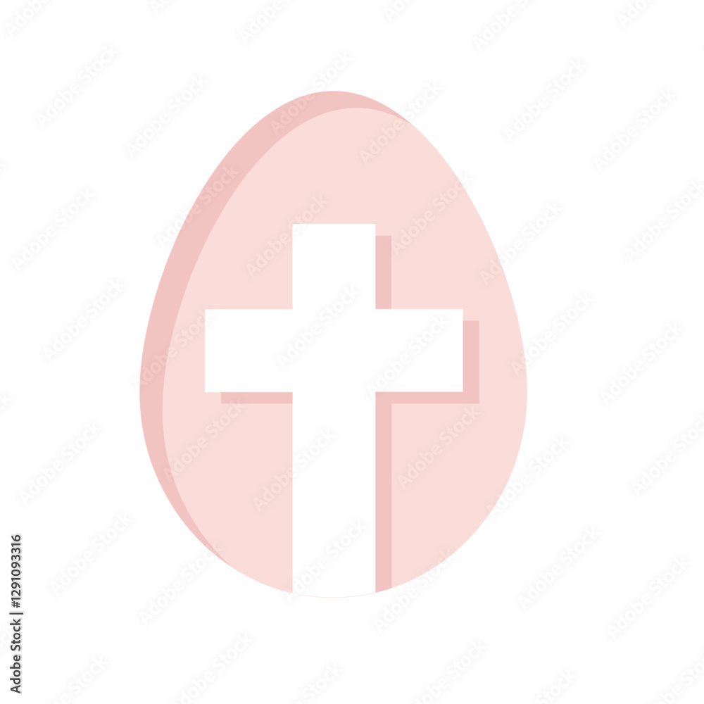Easter egg and Christian Cross. easter invitation, card and sale template design Easter egg and Christian Cross. easter invitation, card and sale template design