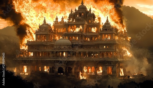 Visual representation of the Kauravas' sinister plan to eliminate the Pandavas.