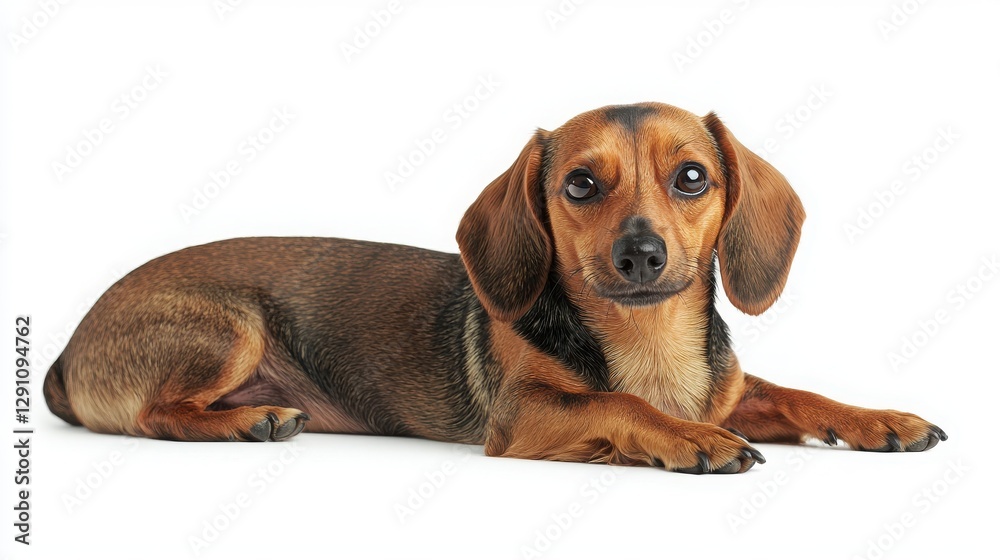 Charming dog relaxing comfortably on a soft surface, exuding a sense of calm and contentment in a peaceful environment Charming dog relaxing comfortably on a soft surface, exuding a sense of calm and contentment in a peaceful environment