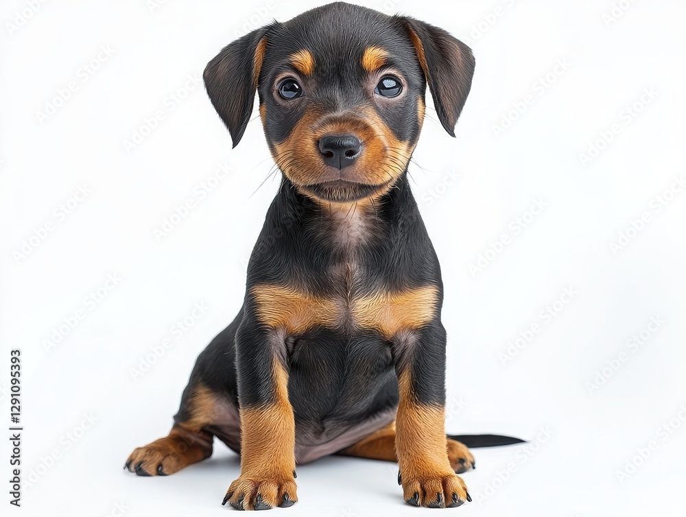 Adorable small black and tan dayporess puppy playfully exploring its surroundings with curious eyes and perky ears Adorable small black and tan dayporess puppy playfully exploring its surroundings with curious eyes and perky ears