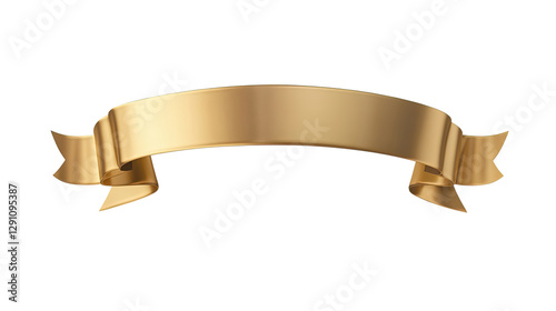 A shiny gold ribbon banner, perfect for adding a touch of elegance to any design project or celebration.