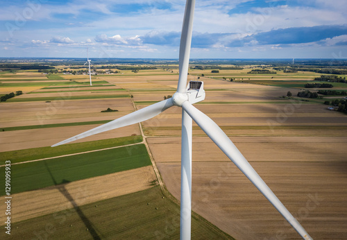 Obraz na płótnie Wind farm near Czaple village, Mazowsze region of Poland w salonie