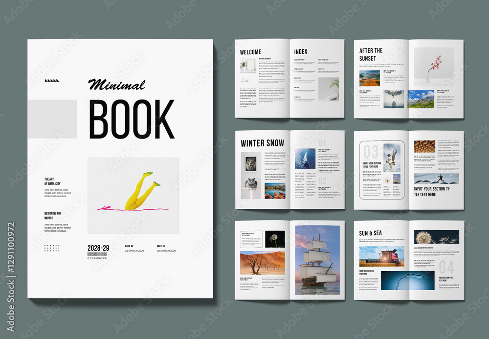 Minimal Book Layout Stock Template | Adobe Stock