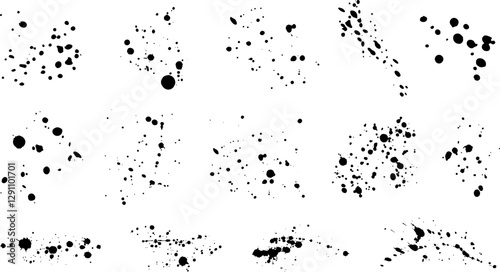 set of ink drops and stains