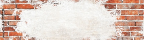 A Captivating Textured Background Featuring Red Brick and Distressed White Elements