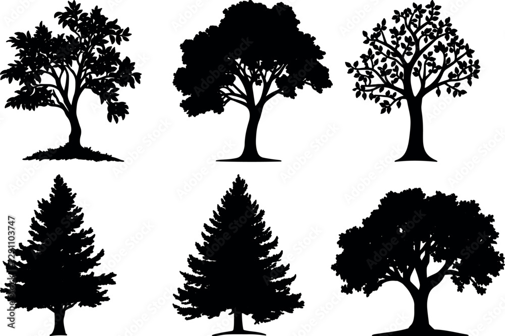 Obraz premium Tree bundle design silhouette vectors