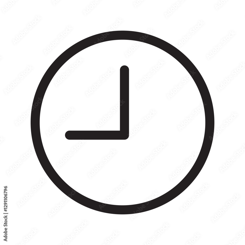 Outline icon of a circular wall clock with visible hour numbers, suitable for school, home, or time-related interfaces. Outline icon of a circular wall clock with visible hour numbers, suitable for school, home, or time-related interfaces.
