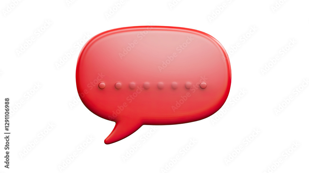 Fototapeta premium A vibrant red speech bubble icon representing communication and dialogue in digital design.