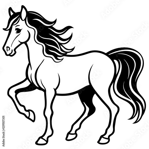 Rearing Horse Silhouette Vector Illustration – High-Quality Clipart