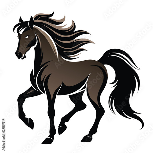 Rearing Horse Silhouette Vector Illustration – High-Quality Clipart