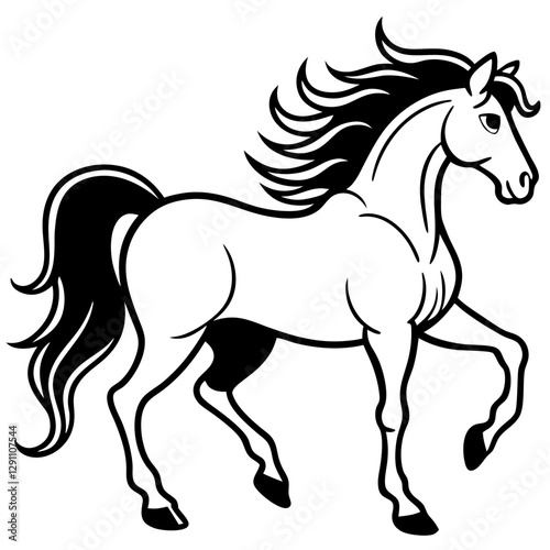 Rearing Horse Silhouette Vector Illustration – High-Quality Clipart