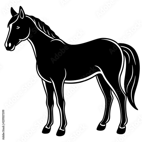 Rearing Horse Silhouette Vector Illustration – High-Quality Clipart