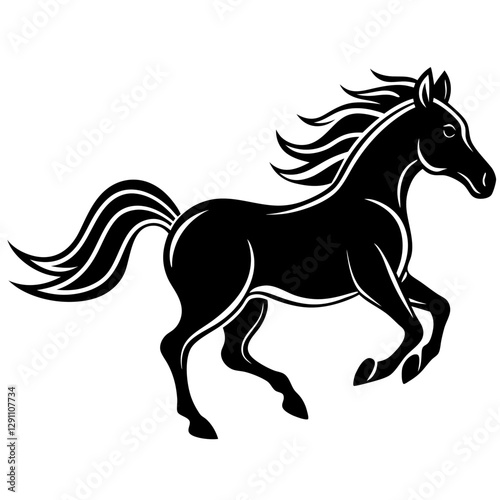 Rearing Horse Silhouette Vector Illustration – High-Quality Clipart