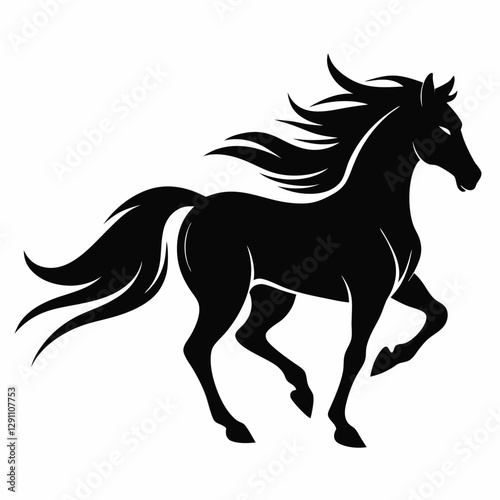 Rearing Horse Silhouette Vector Illustration – High-Quality Clipart