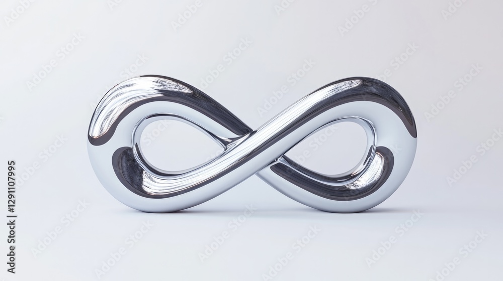 Naklejka premium Sleek metallic infinity symbol showcases modern design and elega